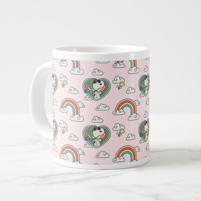 Grande Tasse Snoopy & Woodstock Rainbow Heart Motif (Devant gauche)