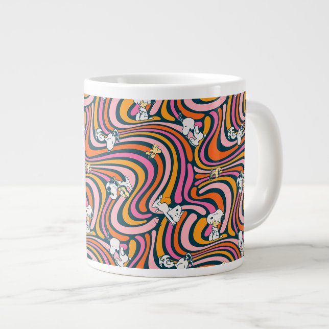 Grande Tasse Snoopy & Woodstock Vibes Super Motif violet (Devant droit)