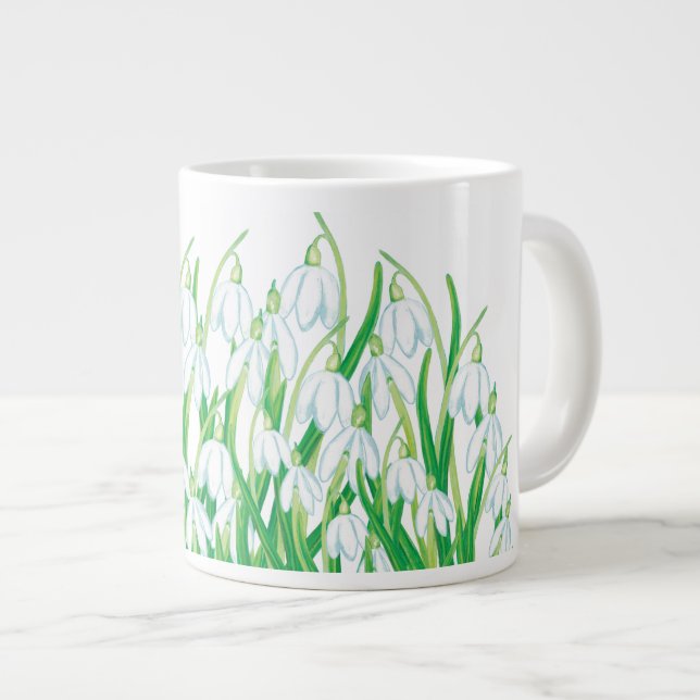 Grande Tasse Snowdrops de printemps (Devant droit)