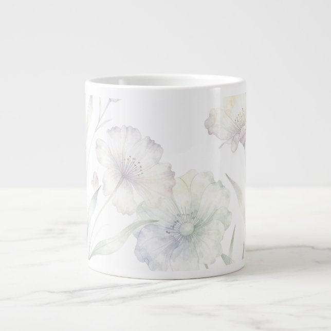 Grande Tasse Soft Pastel Wildflowers Watercolor Grace (Devant)