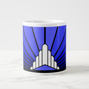 Grande Tasse Soleil Art déco en bleu