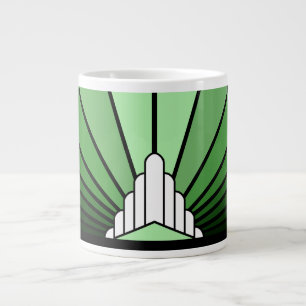 Grande Tasse Soleil Art déco en vert
