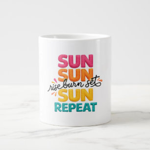 Grande Tasse Soleil Soleil Lever Brûler Coucher Soleil Répéter 
