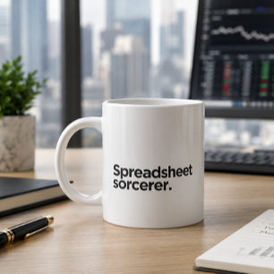 Grande Tasse Sorcier de Feuille de Calcul Cadeau Amusant pour