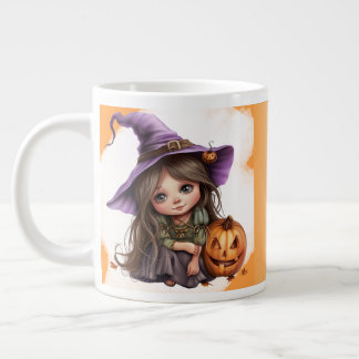 Grande Tasse Sorcière fine et Citrouille Halloween Bouge de spé