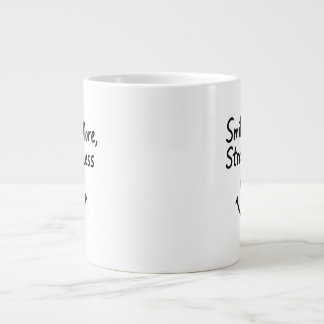 Grande Tasse Souriez Plus, Stress Moins Doodle Design