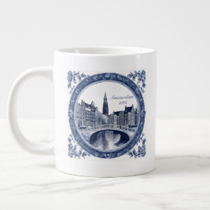 Grande Tasse Souvenir personnalisé Blue Delft Amsterdam