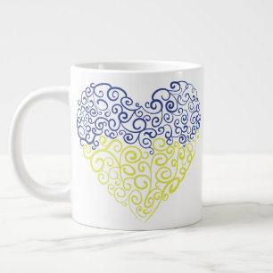 Grande Tasse Spiral tourbillons mehandi coeur drapeau ukrainien