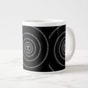 Grande Tasse Spirale pour la typographie de Pi sur Noir
