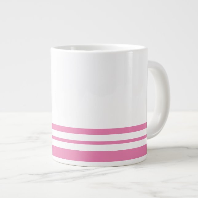 Grande Tasse Sporty Chic Rose Bas De Course Sur Blanc (Devant droit)
