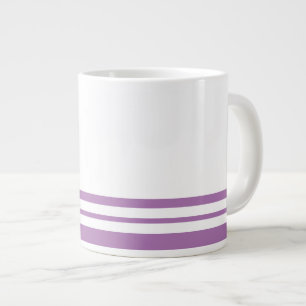 Grande Tasse Sporty Lavender White Bold Bas Racing Stripes