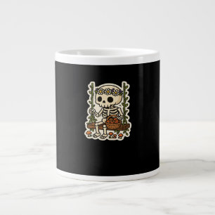 Grande Tasse Squelette Cottagecore Avec Couronne De Fleurs