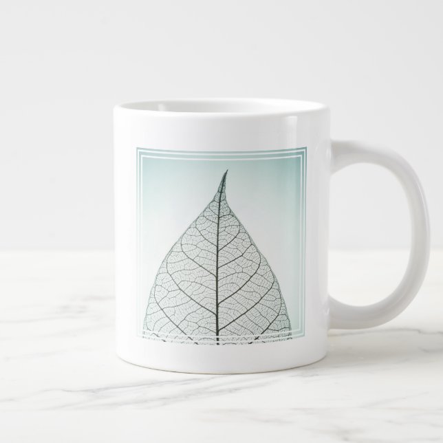 Grande Tasse Squelette de feuilles vertes (Droite)
