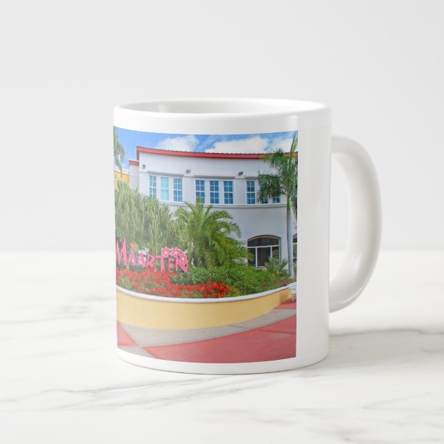 Grande Tasse St. Maarten, Panneau de bienvenue, photographie, N (Devant droit)