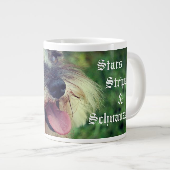 Grande Tasse Stars Stripes & Schnauzers Patriotique (Devant droit)