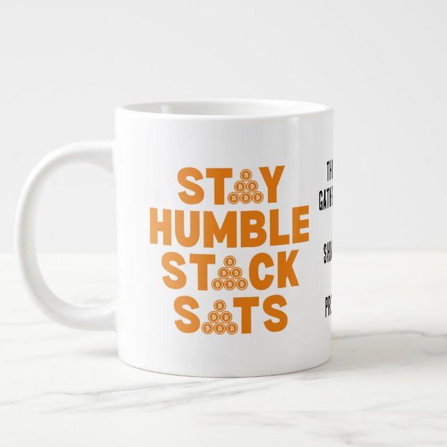 Grande Tasse STATIONNEZ HUMBLE STACK SATS Bitcoin personnalisé  (Gauche)