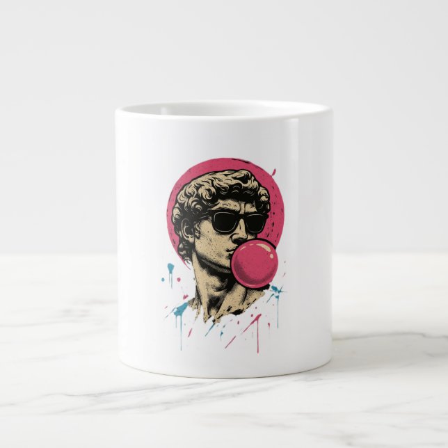 Grande Tasse Statue David Rétro Urbain — Bubblegum Pop (Devant)