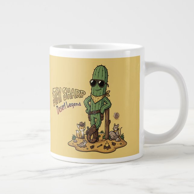 Grande Tasse Stay Sharp Desert Legend Cowboy Cactus Illustratio (Droite)
