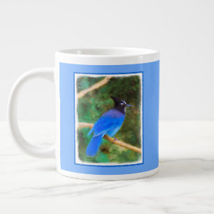 Grande Tasse Steller's Jay Painting - Art original pour oiseaux