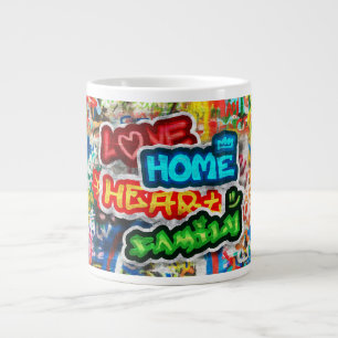 Grande Tasse Streetart Graffiti Amour Maison Cœur Coloré Funky