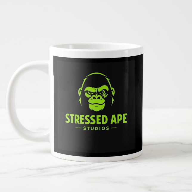 Grande Tasse Stressed Ape Studios Green Logo (Gauche)