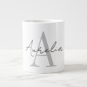 Grande Tasse Stylé personnalisé Nom de monogramme Script Callig