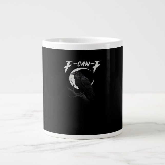 Grande Tasse Style Rétro Classique Corbeau Drôle (Devant)