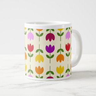 Grande Tasse Style scandinave coloré sur Crm Flower Motif