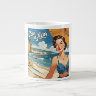 Grande Tasse Style vintage Côte d'Azur Beach Girl