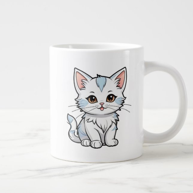 Grande Tasse Stylized Cat Cartoon Line Art Design-52316 (Droite)
