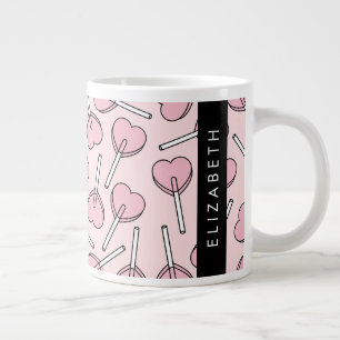Grande Tasse Sucettes roses, sucettes en forme de cœur, sucette