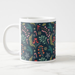 Grande Tasse Sucre de canne festif et Holly Motif