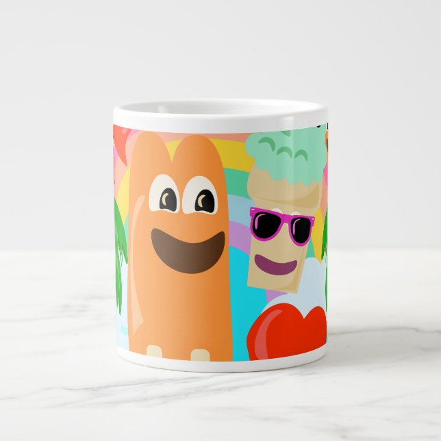 Grande Tasse Summer Fun Traite Joie Cartoon Art Joy (Devant)
