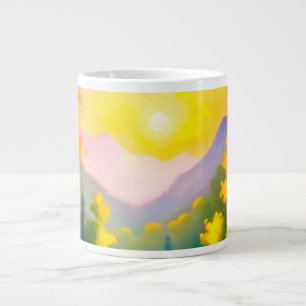 Grande Tasse Sunrise sur les montagnes enneigées et le lac