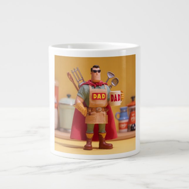 Grande Tasse Super Dad: 3D Character Illustration of a BBQ-Lovi (Devant)