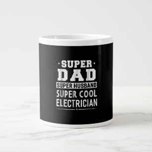 Grande Tasse Super Papa Super Husband Super Electrician Mens