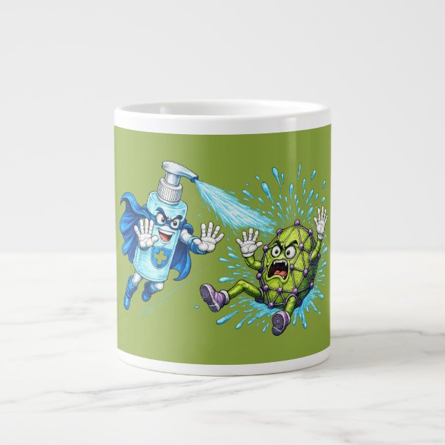 Grande Tasse Super Sanitizer vs. Germ Monster  (Devant)