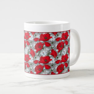 Grande Tasse Superbes pavots rouges fleurs d'été motif