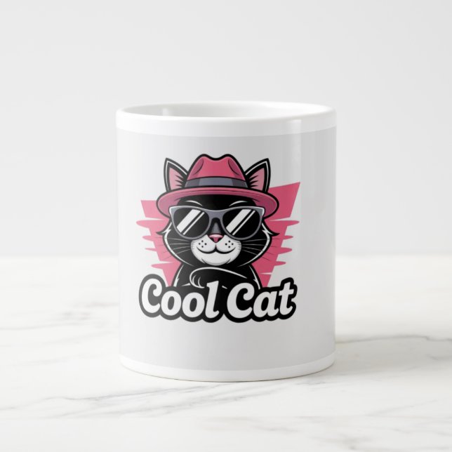 Grande Tasse Swagger de Chat Cool (Devant)