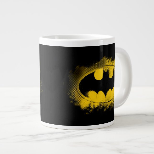 Grande Tasse Symbole Batman | Logo noir et jaune (Devant droit)