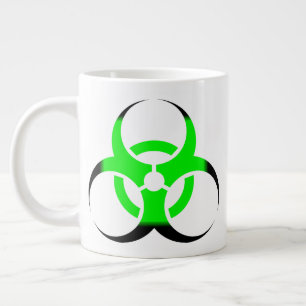 Grande Tasse Symbole biologique Biodanger vert et noir