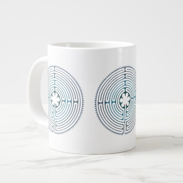 Grande Tasse Symbole de géométrie sacrée - Labyrinthe de Chartr (Devant gauche)