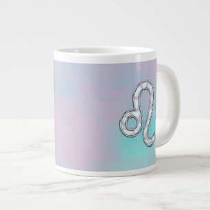 Grande Tasse Symbole de Leo Zodiac sur Pastels Style Nacre Impr