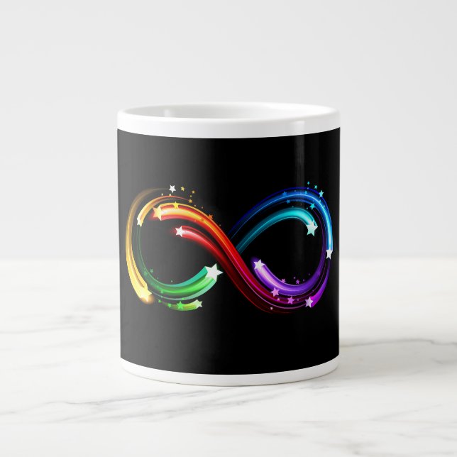 Grande Tasse Symbole de l'infini des comètes arc-en-ciel (Devant)