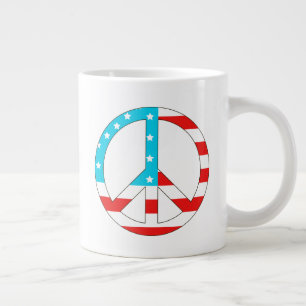 Grande Tasse Symbole de paix du drapeau américain