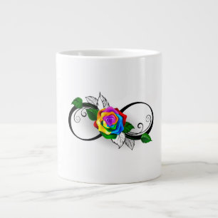 Grande Tasse Symbole d'infini avec Rose arc-en-ciel