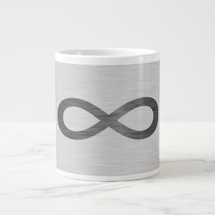 Grande Tasse Symbole d'infini sur la texture métallique de Faux