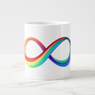 Grande Tasse Symbole d'infinité arc-en-ciel stratifié