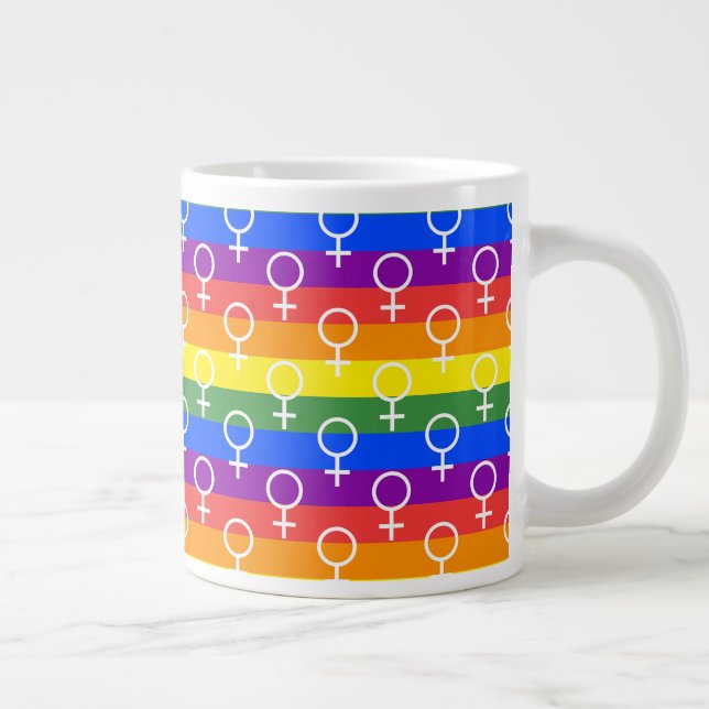 Grande Tasse Symbole féminin Motif arc-en-ciel (Droite)