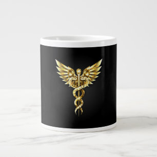 Grande Tasse Symbole Polygonal Or Caduceus
